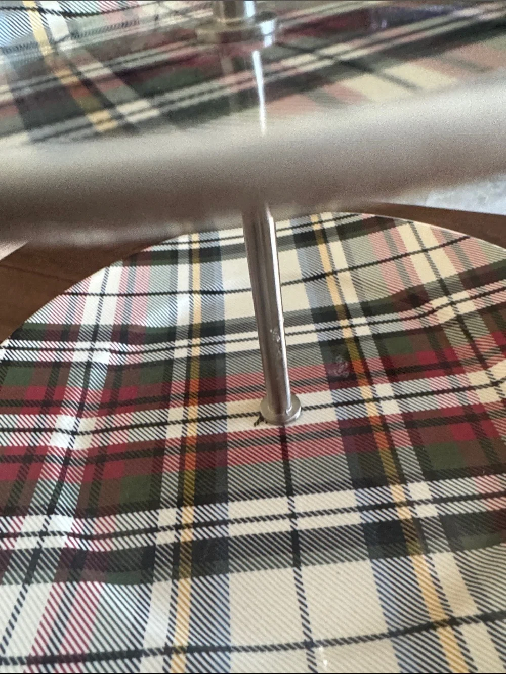 Pottery Barn Plaid 3-Tier Serving Stand - White, Red, Green, Black